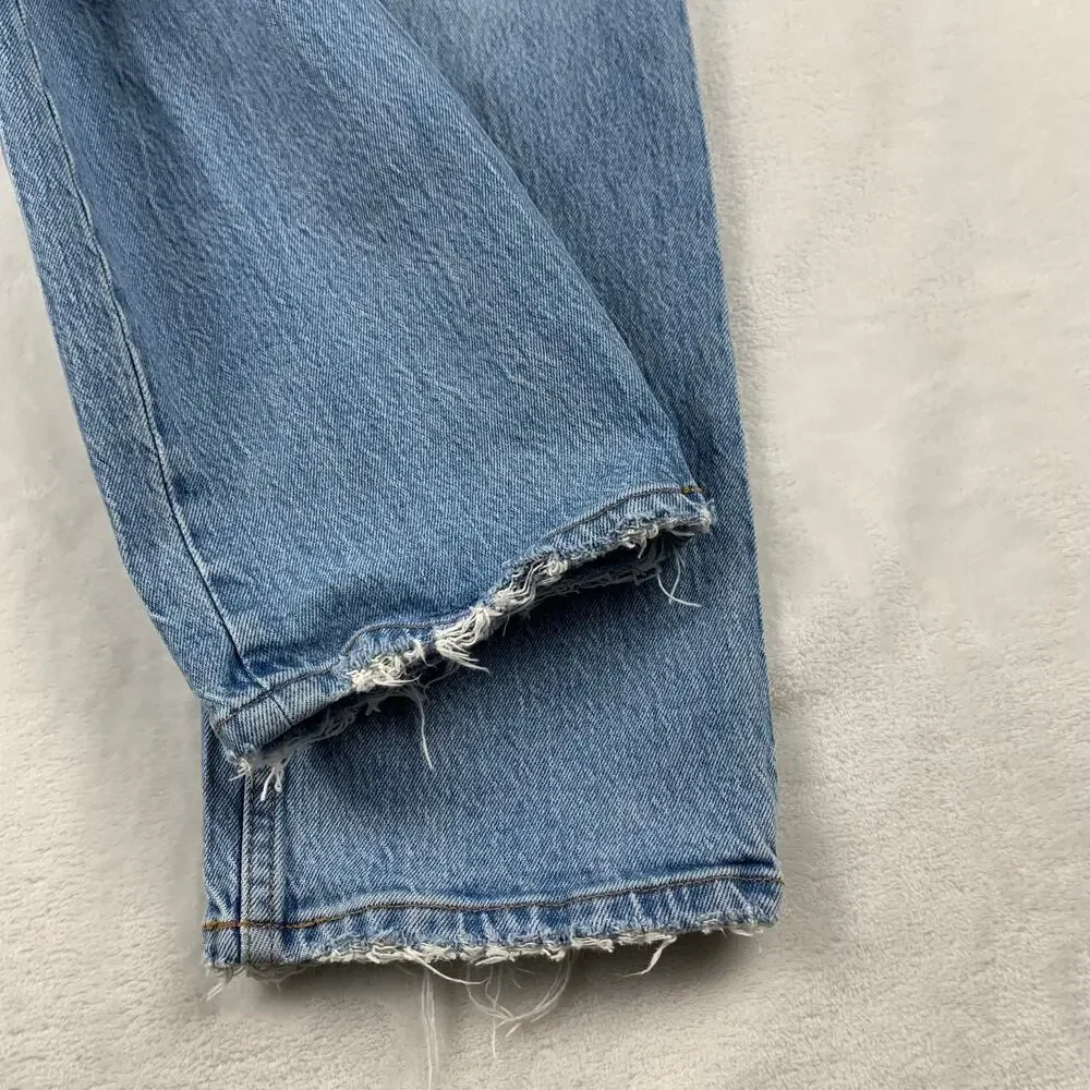 Abercrombie A+F Jeans 90s Straight Curve Love sz 25 Ultra High Rise Distressed 0